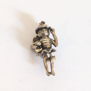 Vintage Estate Gold Tone Lady Honey Bee Whimsical Collectible Bug Brooch